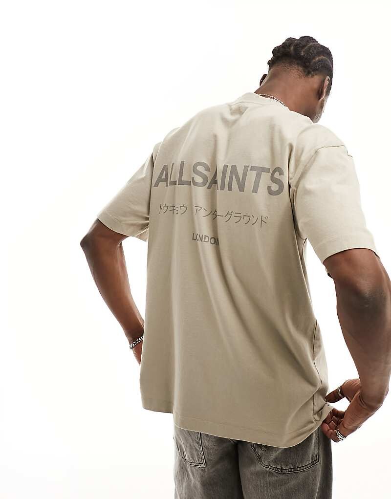 

All Saints – Underground – футболка Oversize в цвете Steinbeige