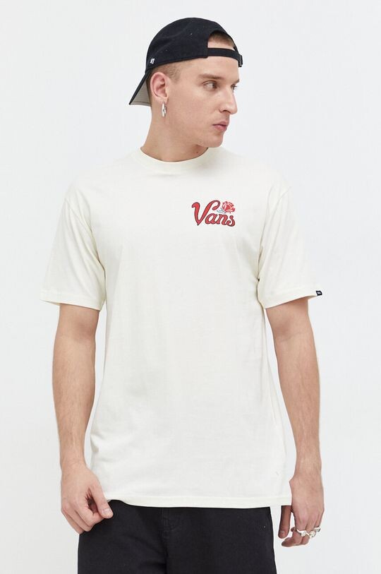 

Хлопковая футболка Vans, бежевый