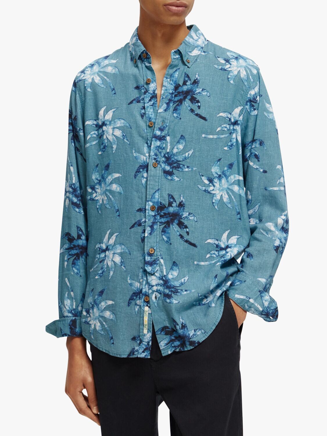 

Рубашка из смесового льна с принтом Scotch & Soda, 5735 — Бирюзовый