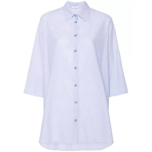 

Футболка -white striped cotton shirt Peserico, синий