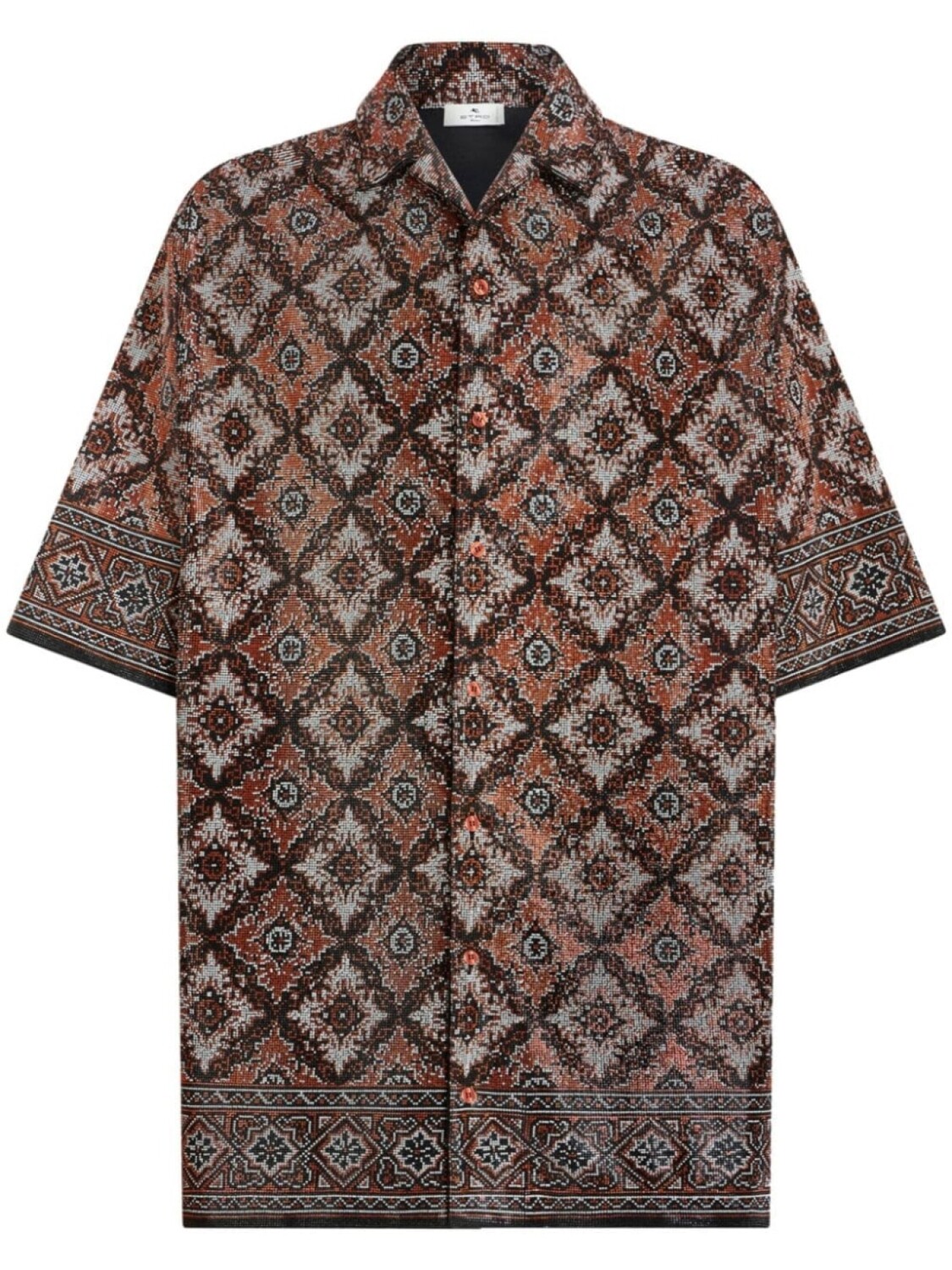 

ETRO укороченная рубашка с заклепками, коричневый