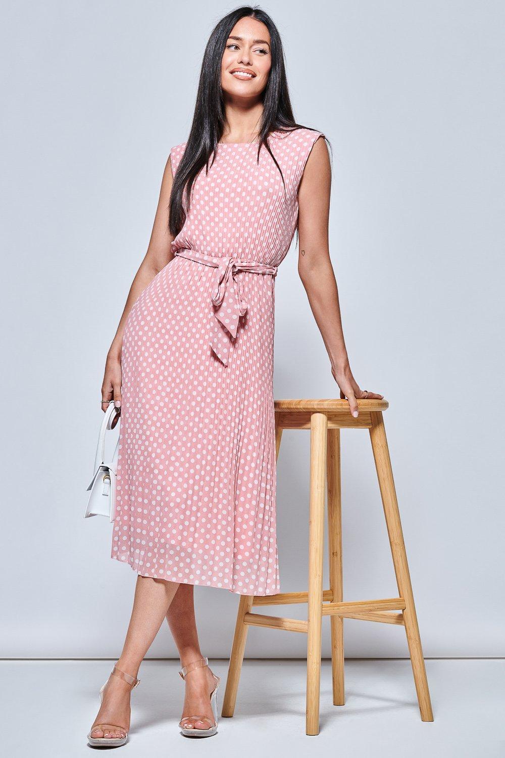 Плиссированное шифоновое платье миди Hayes Jolie Moi, розовый