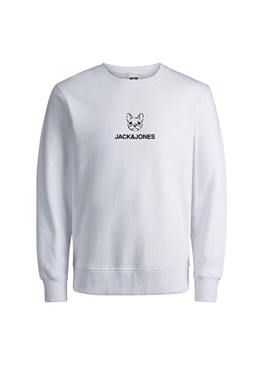 

Белый мужской свитшот с круглым вырезом Jack & Jones