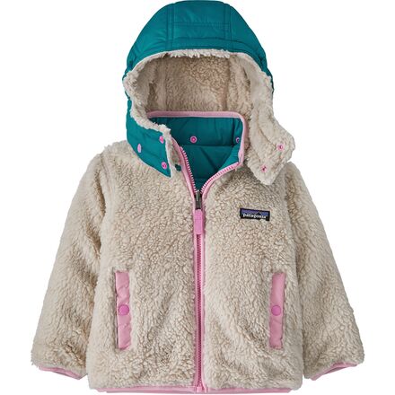 Двусторонняя куртка Tribbles с капюшоном – для младенцев Patagonia, цвет Peaceful Pink