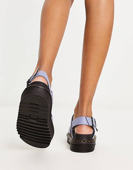 

Голубые кожаные сандалии Dr Martens Voss