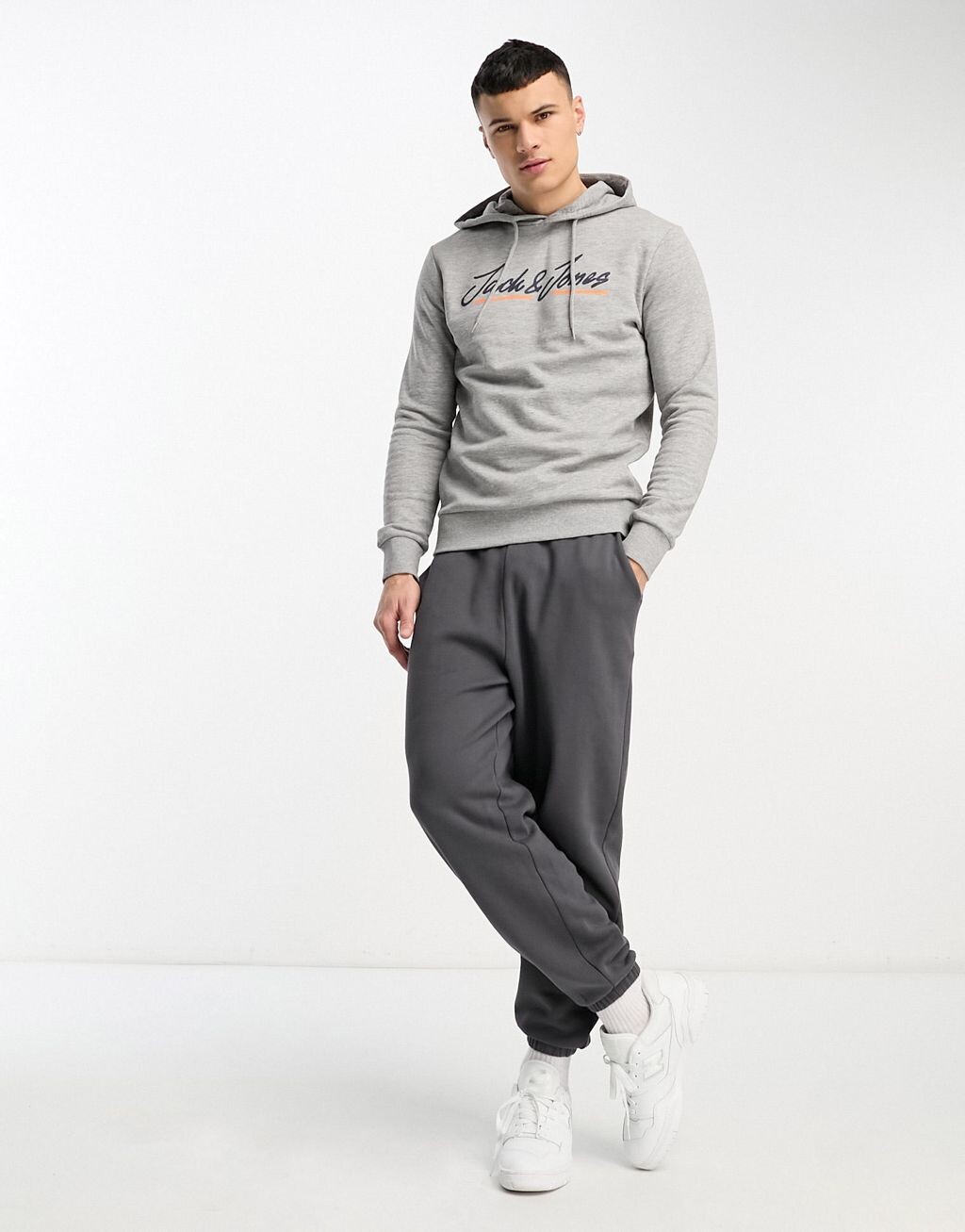 

Светло-серая толстовка с логотипом Jack & Jones, Серый