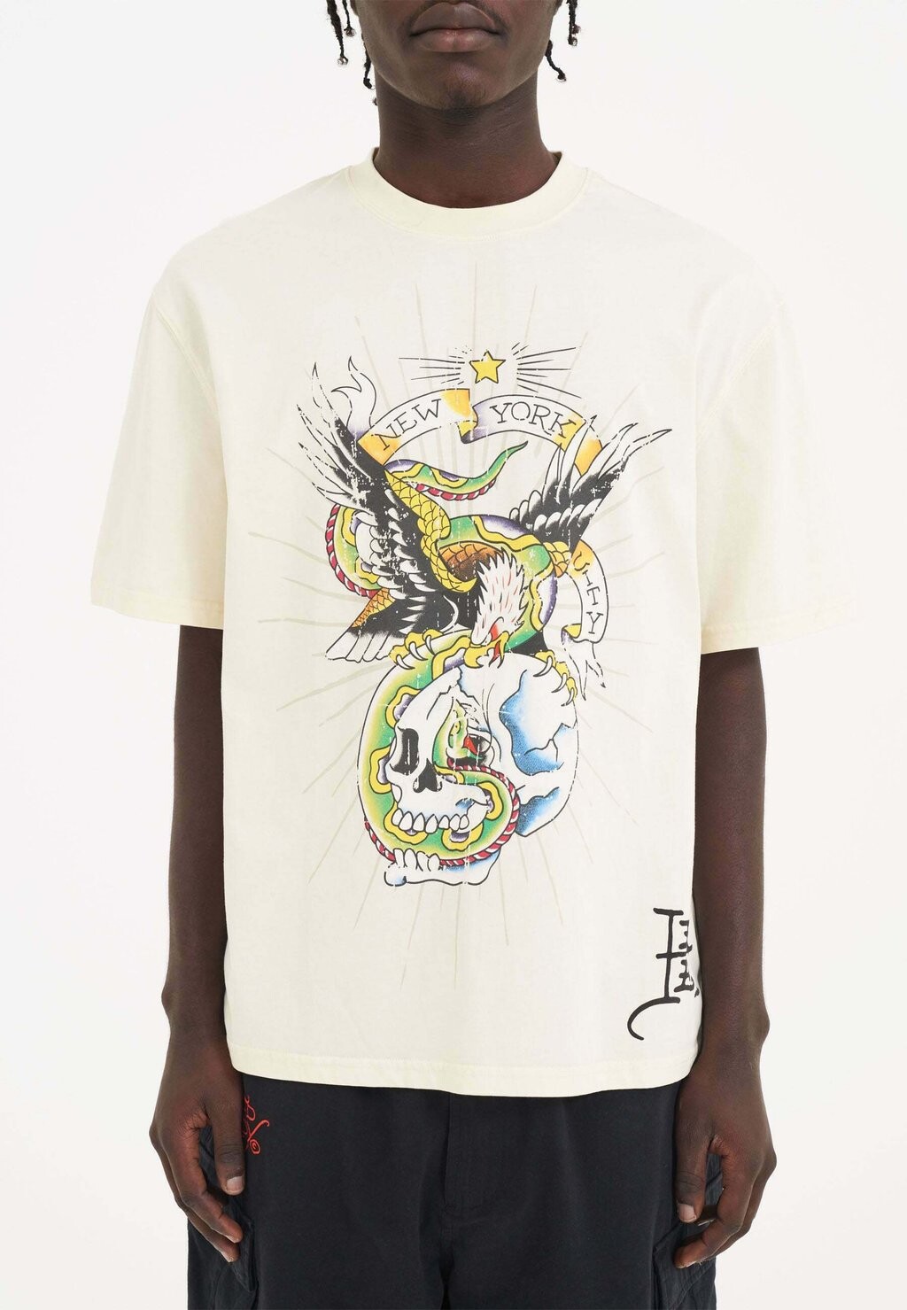 

Футболка с принтом Ed Hardy, бежевый