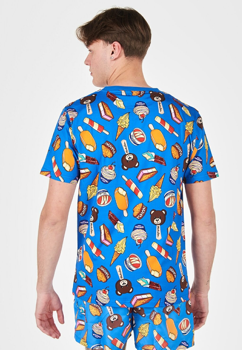 

Футболка с принтом ICE CREAM MOSCHINO, светло-голубой