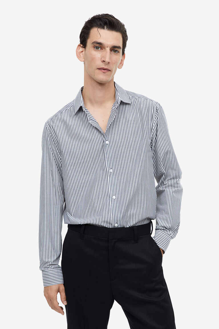 

Рубашка стандартного кроя coolmax H&M, серый
