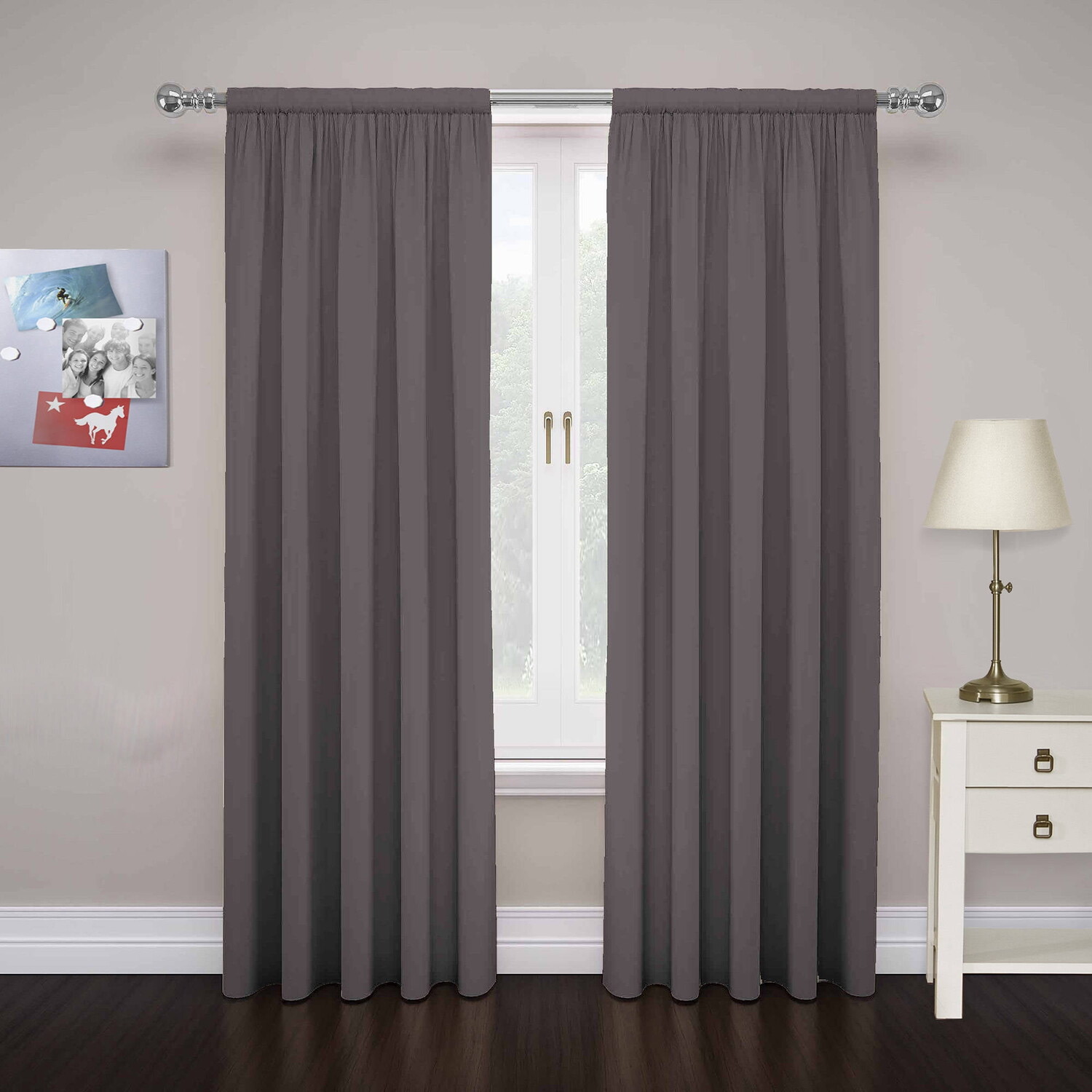 

Шторы Pairs to Go Cadenza Solid Light Filtering Rod 80 x 63 2 шт, дымчато-серый