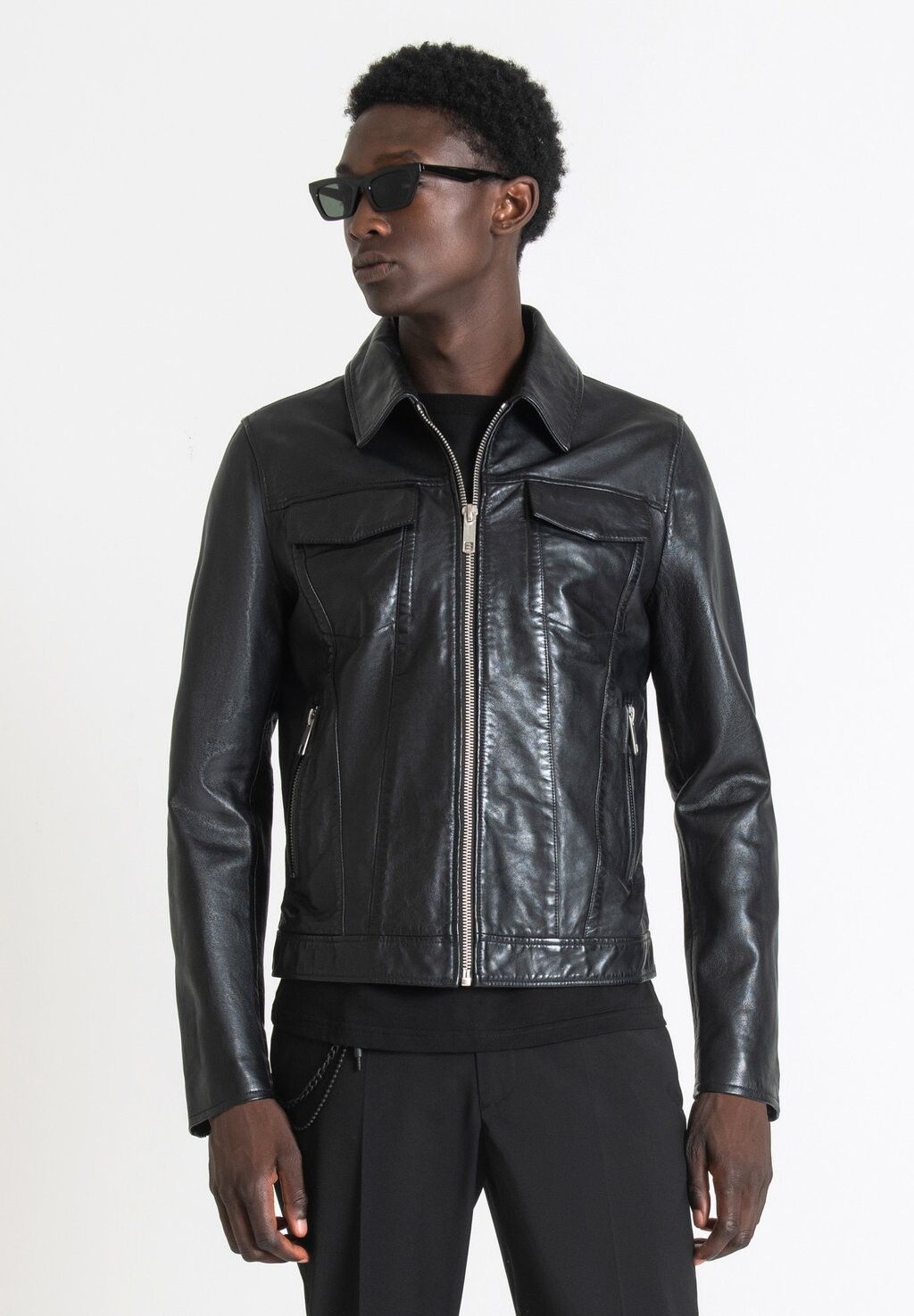 

Кожаная куртка Slim Fit Jacket Antony Morato, черный