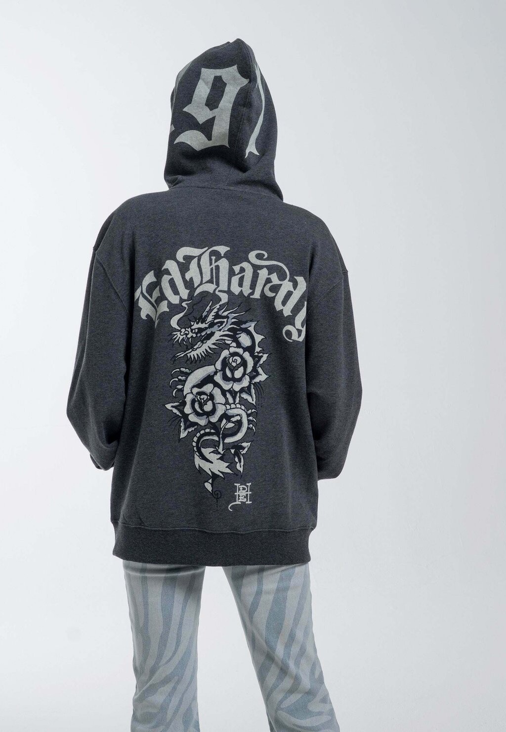 

Толстовка на молнии Dragon Ed Hardy, цвет charcoal marl