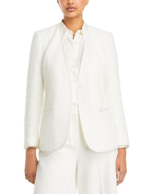 

Твидовый пиджак на одной пуговице Evangeline Kobi Halperin, цвет Ivory/Cream