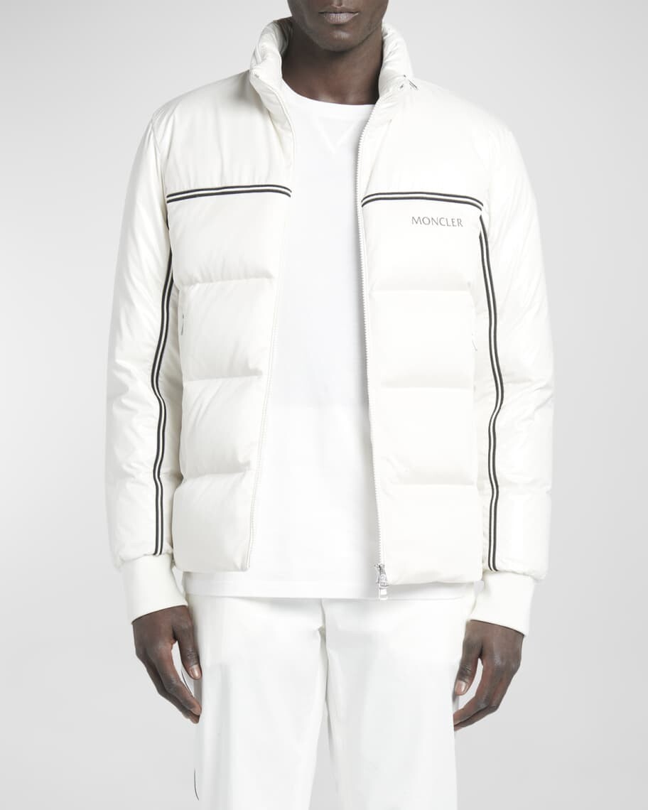 

Мужская куртка Michael Puffer с кокеткой и полосками по бокам Moncler, Белый
