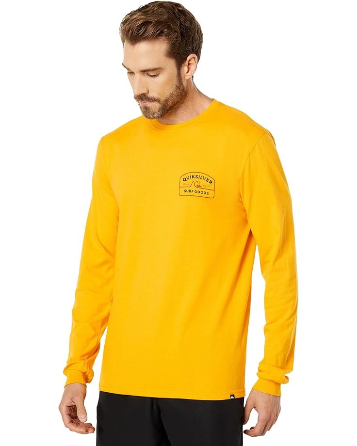 Футболка с длинным рукавом Quiksilver Shape Up Long Sleeve Tee, цвет Golden Rod 2 8kw 1 m rod single phase 220v portable concrete vibrating rod vibrator construction tool plug in cement vibrating rod