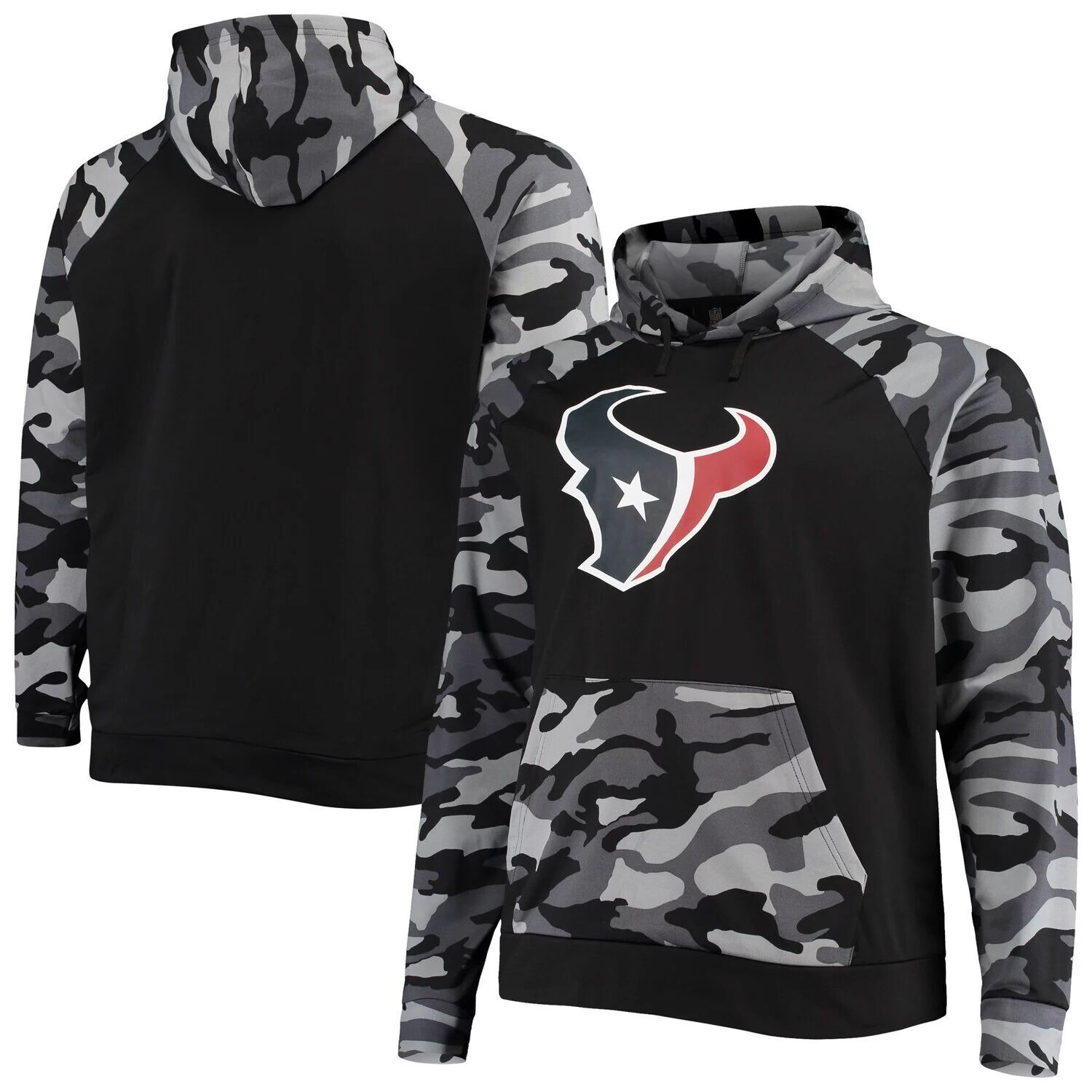 

Мужская толстовка с капюшоном FOCO Black Houston Texans Camo реглан