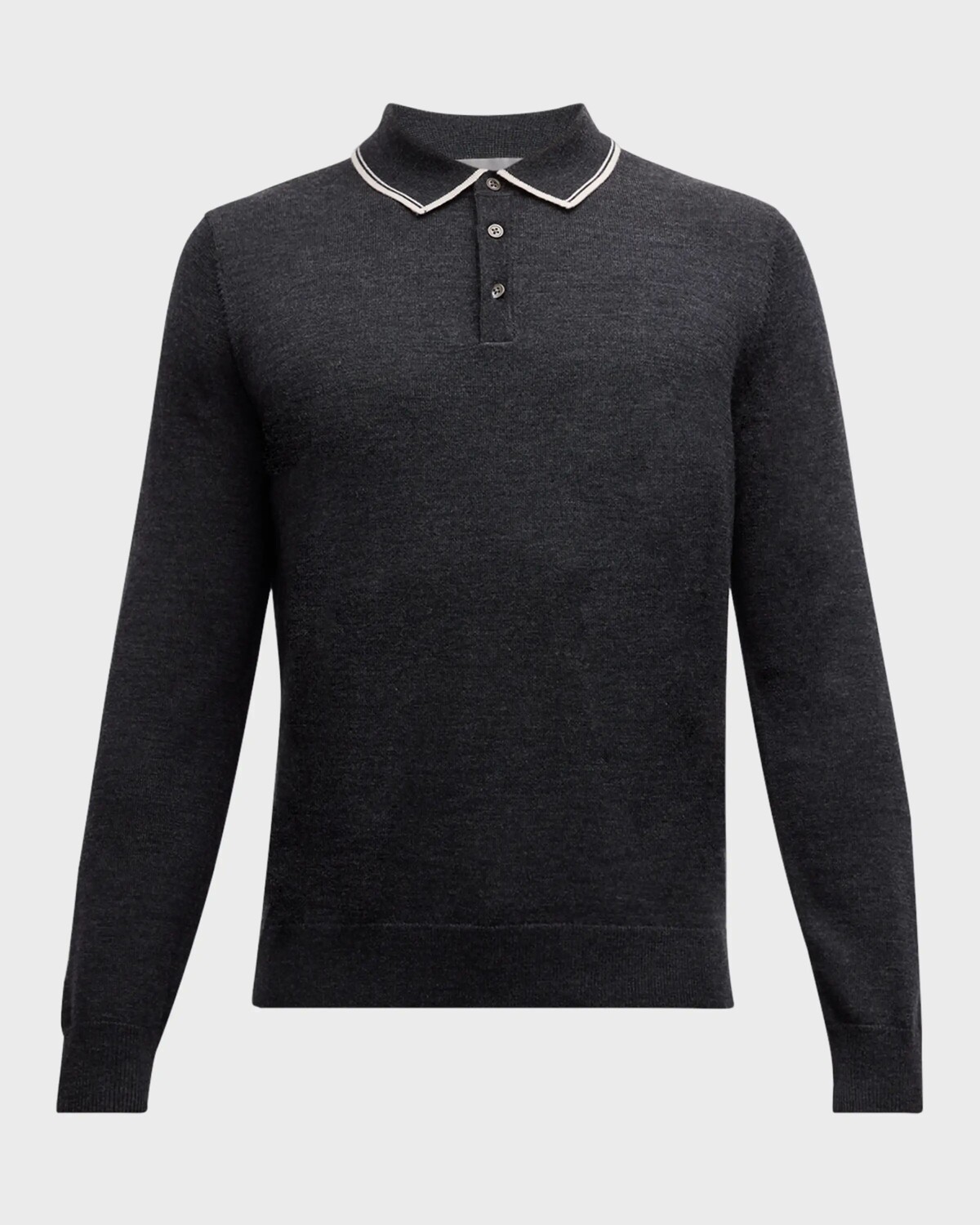 

Мужской шерстяной свитер-поло с кончиками Neiman Marcus, цвет Charcoal