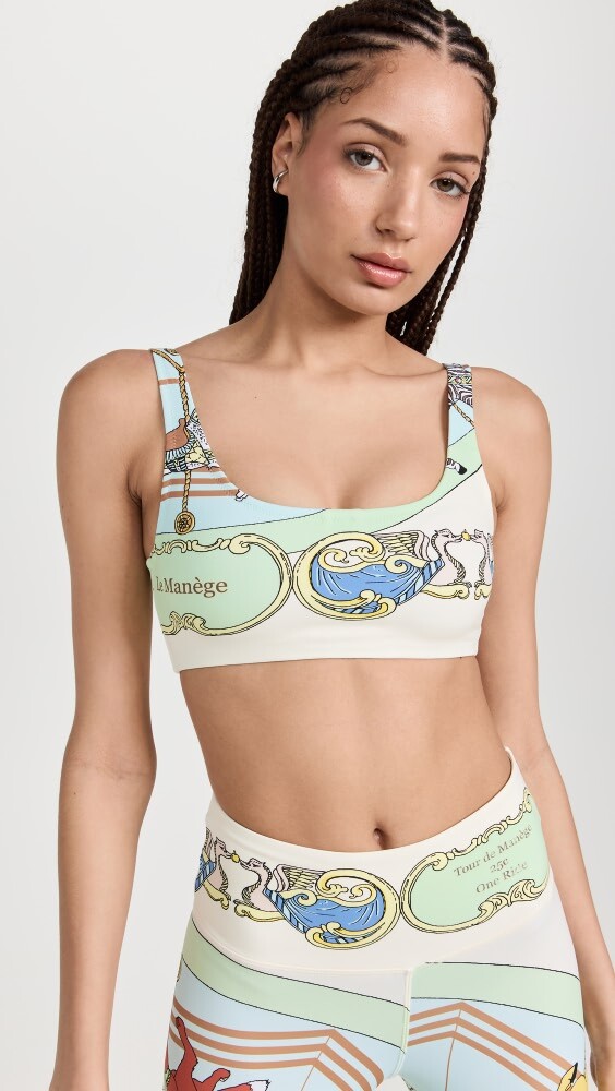 

Бюстгальтер Tory Sport Printed Scoop-Back, синий