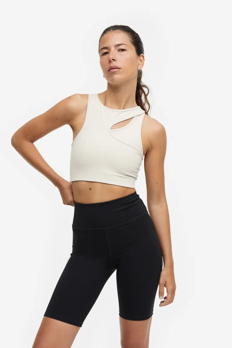 

Спортивный бюстгальтер medium support от drymove H&M, бежевый