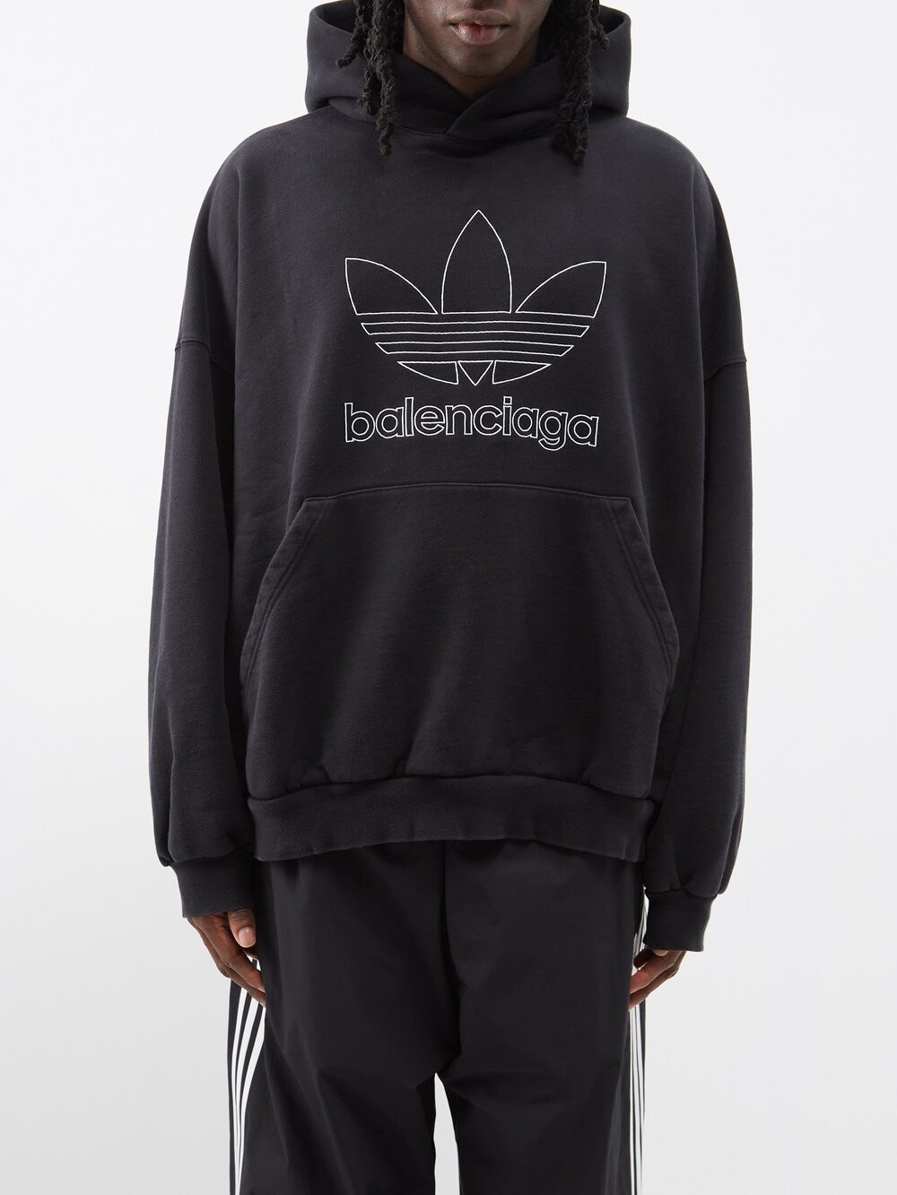

Толстовка оверсайз из хлопкового джерси из коллаборации с adidas Balenciaga, черный