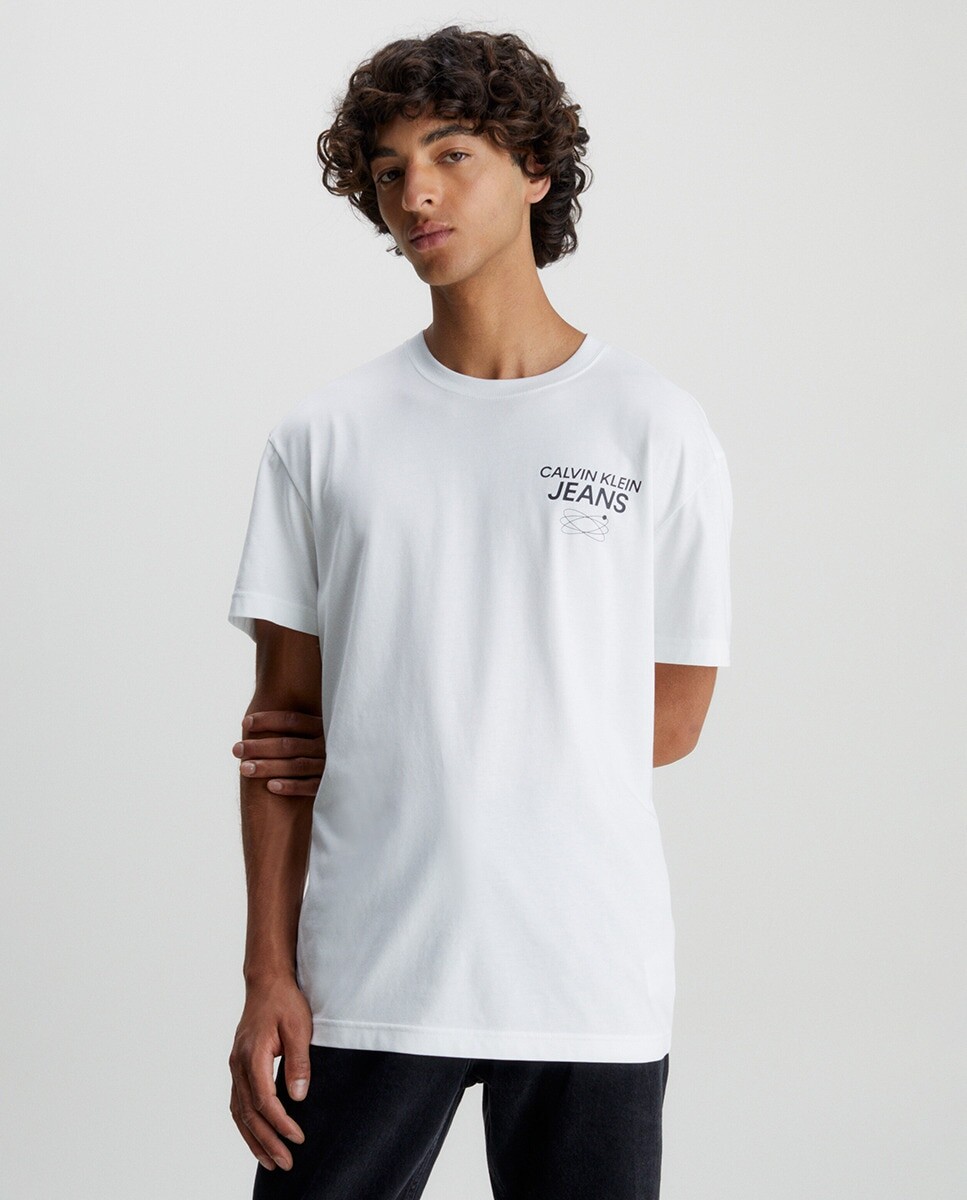 

Мужская футболка с коротким рукавом и логотипом Galaxy Calvin Klein Jeans, белый