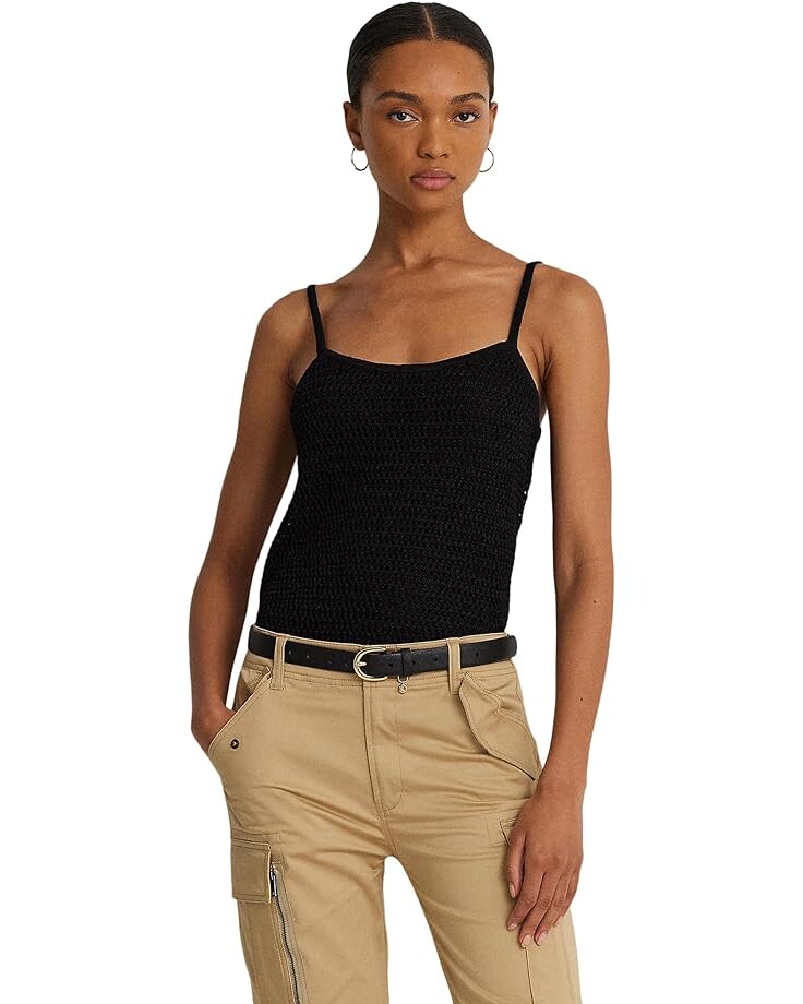 

Свитер LAUREN Ralph Lauren Petite Linen-Blend Sweater Tank Top, черный