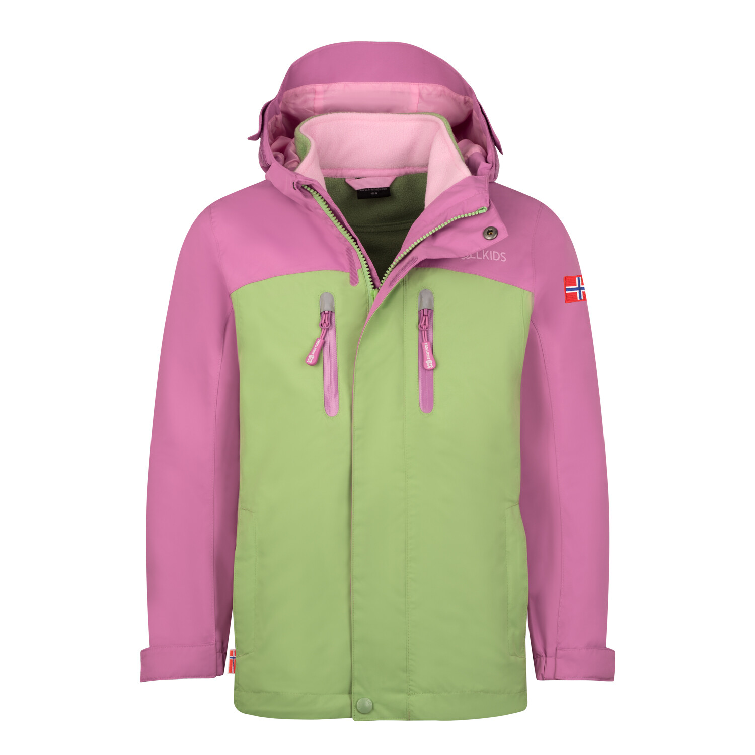 

Куртка Trollkids 3in1 Jacke Bryggen, цвет Malvenpink/Pistaziengrün/Rosa