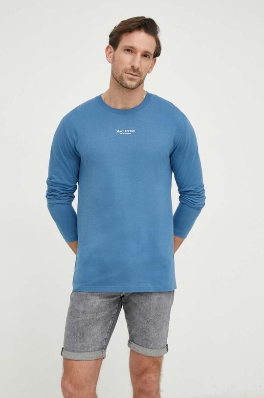 

Хлопковый топ с длинными рукавами Marc O'Polo, синий