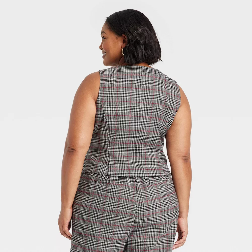 

Женский жилет по индивидуальному заказу - Ava & Viv, цвет Gray Plaid