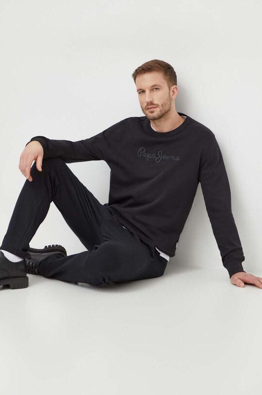 

Толстовка Joe Crew из хлопка Pepe Jeans, черный