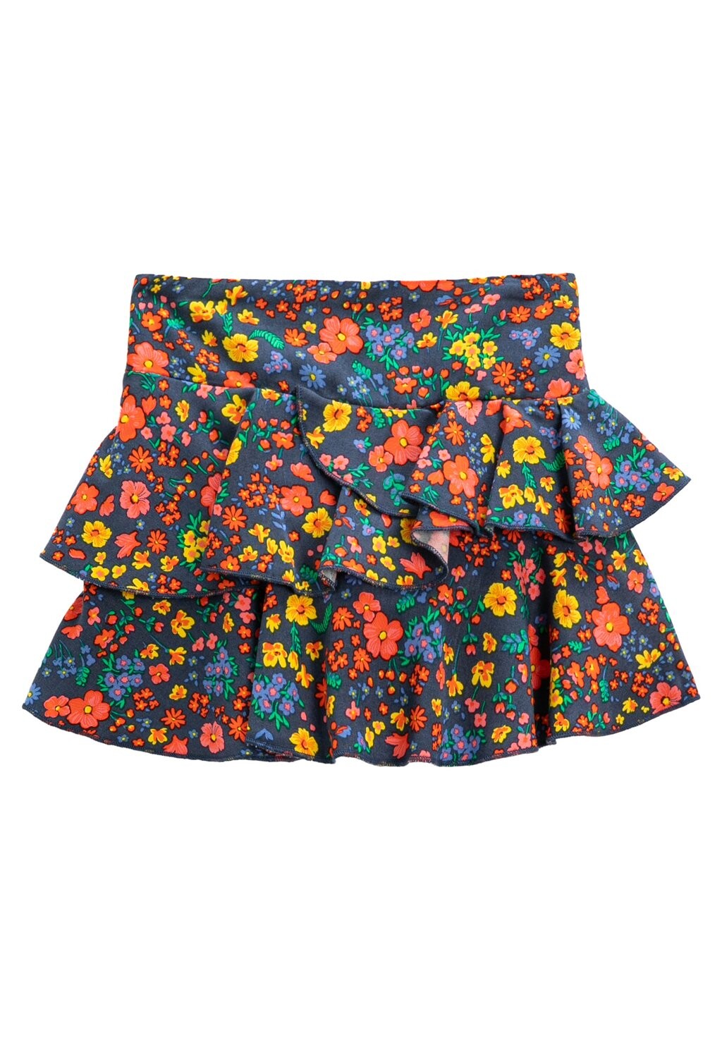 

Плиссированная юбка FLORAL RUFFLED TIERED ELASTIC WAISTBAND Koton, цвет navy