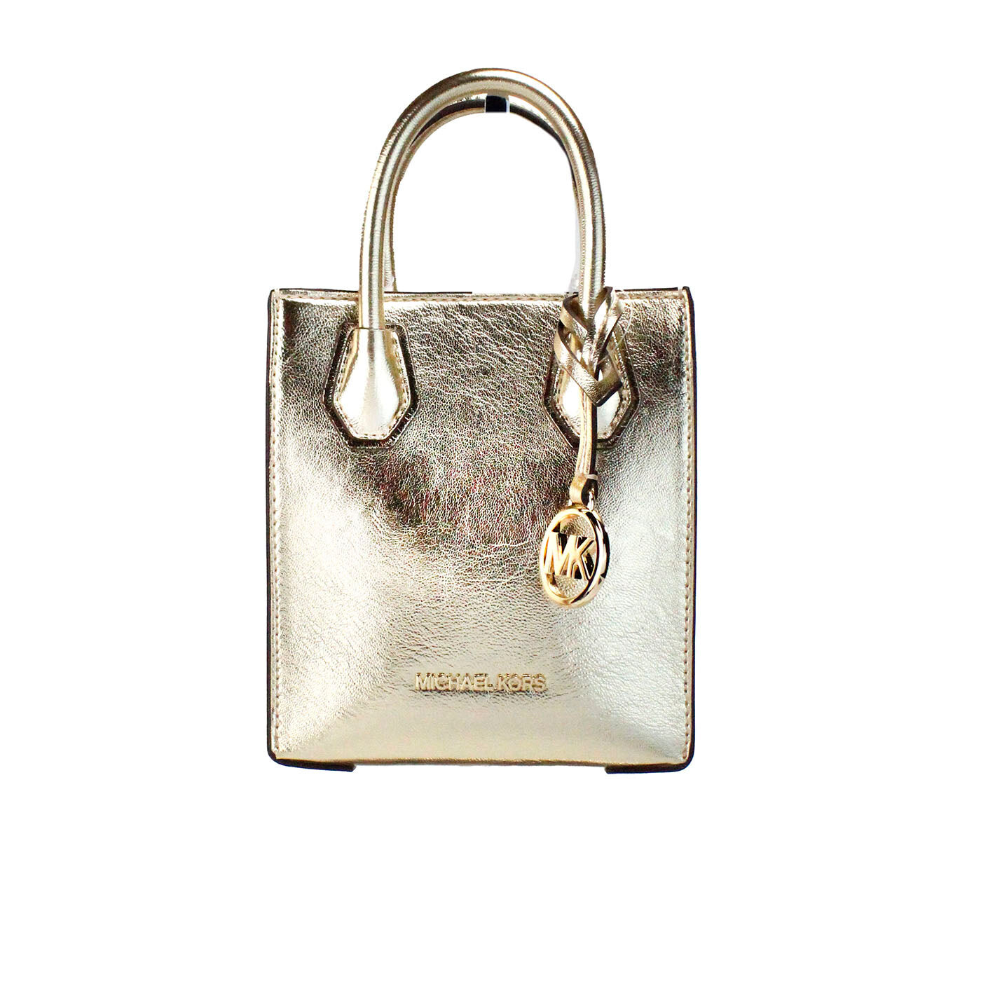 

Michael Kors Mercer XS Женская сумка-шоппер через плечо цвета бледный металлик North South, мультиколор
