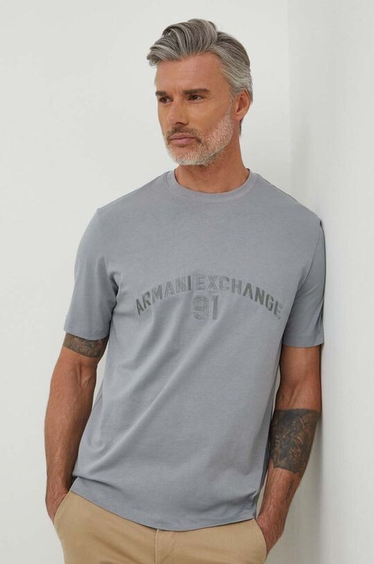 

Хлопковая футболка Armani Exchange, серый