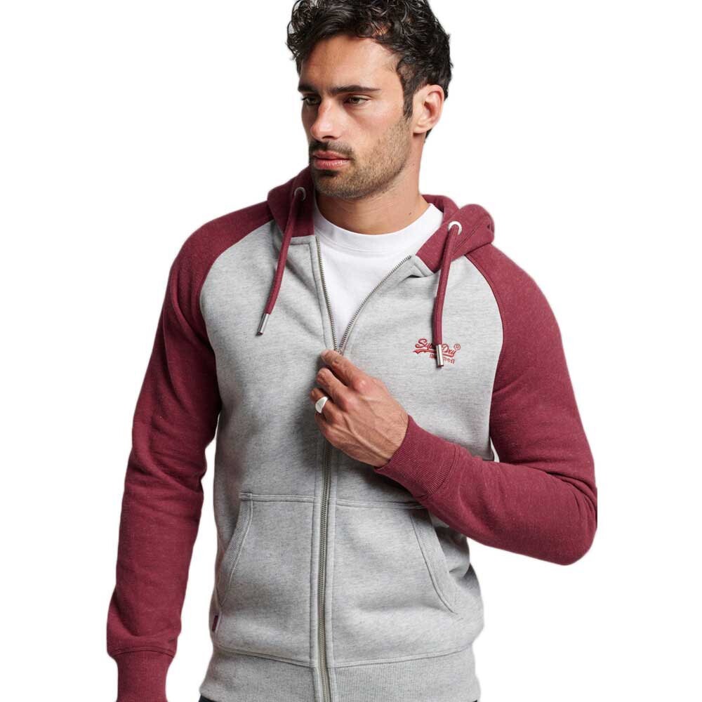 

Толстовка Superdry Vintage Logo Embroidered Baseball Full Zip, серый