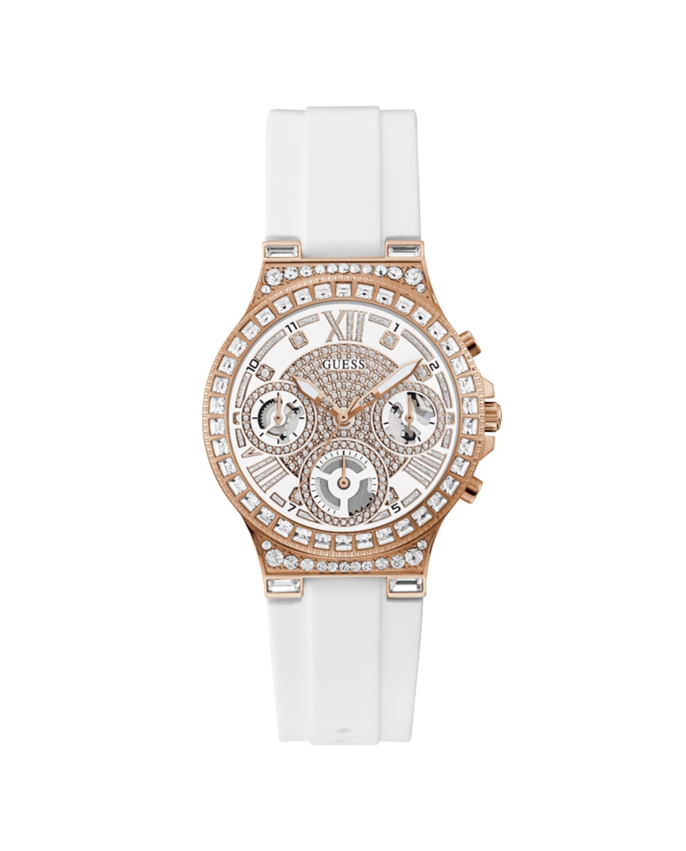 Moonlight GW0257L2 силиконовые женские часы с белым ремешком Guess, белый