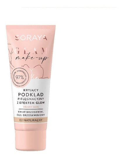 

Основа для ухода за макияжем Glam Make-up, покрывающая и сияющая, цвет 02, 30 мл Soraya