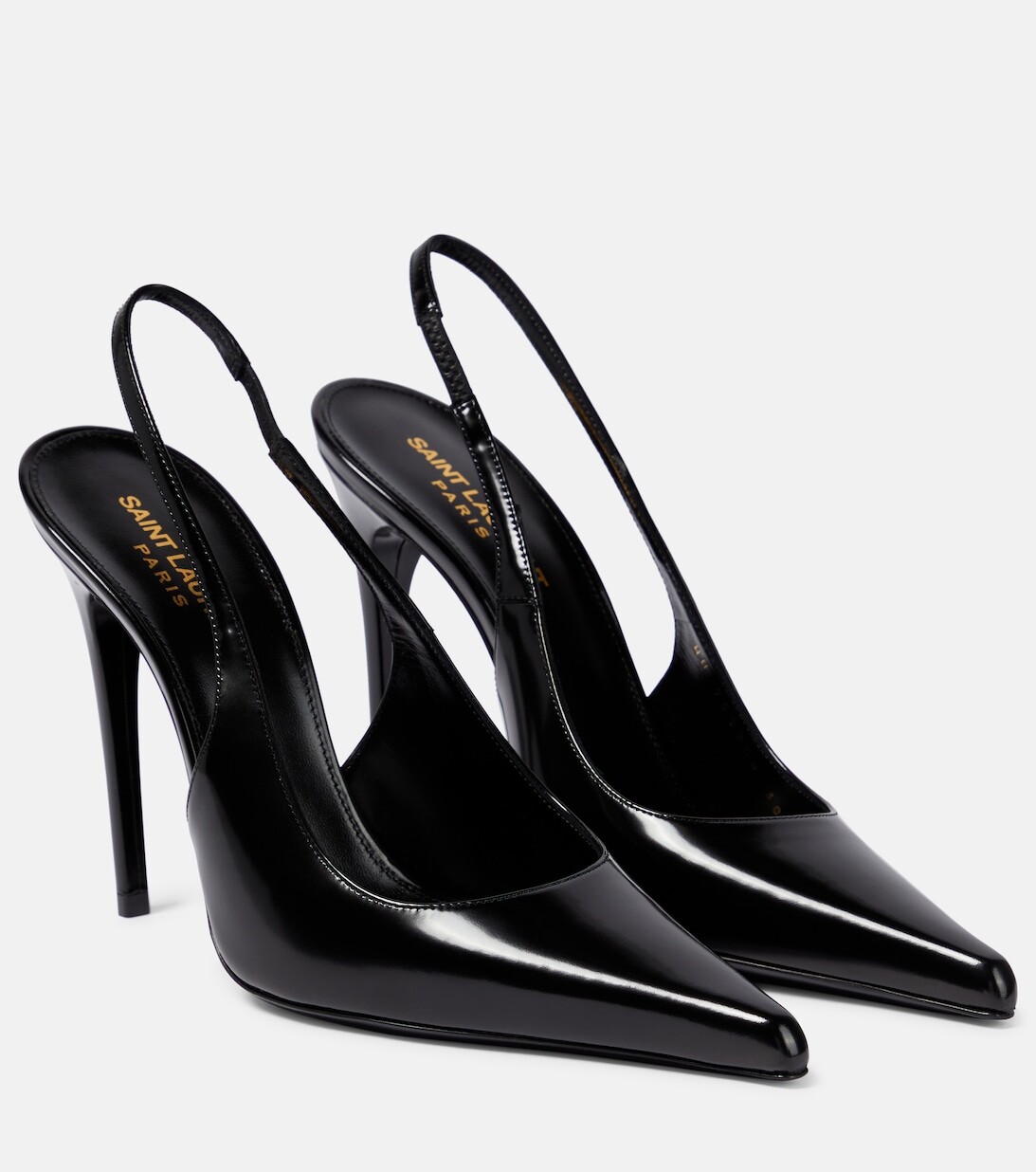 

Кожаные туфли-лодочки Vendome 110 с ремешком на пятке Saint Laurent, черный
