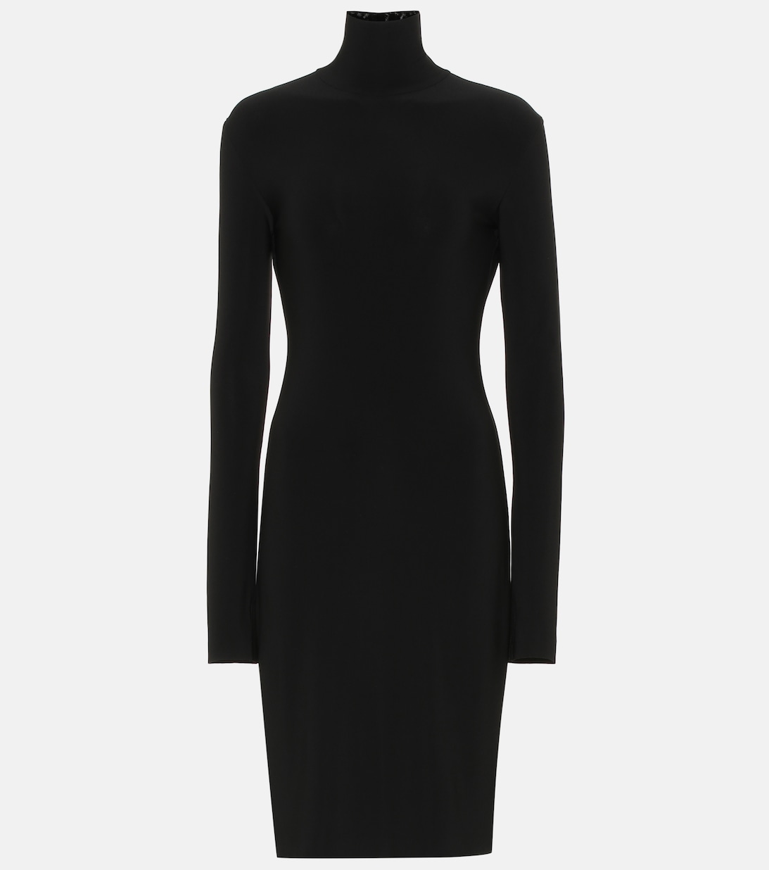 цена Платье с высоким воротником из эластичного джерси NORMA KAMALI, черный