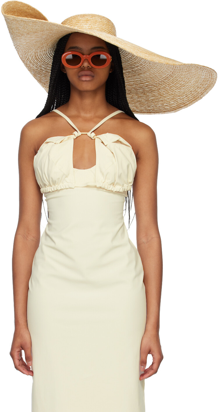 

Бежевая пляжная шляпа Le Raphia Le Chapeau Bomba Jacquemus