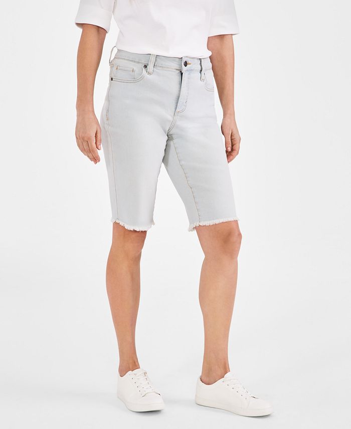Женские джинсовые шорты-бермуды со средней посадкой и необработанными краями Style & Co, цвет Sedona Wash