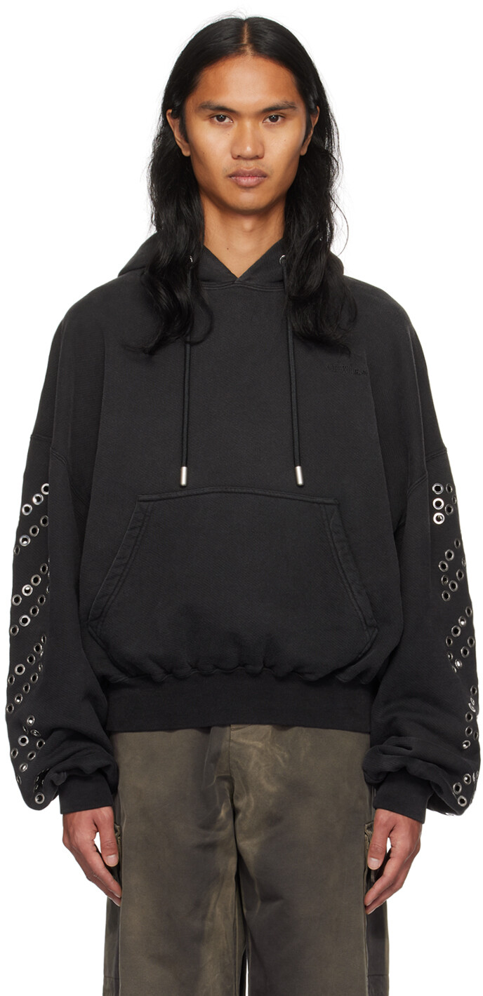 

Off-White Черный худи с люверсами