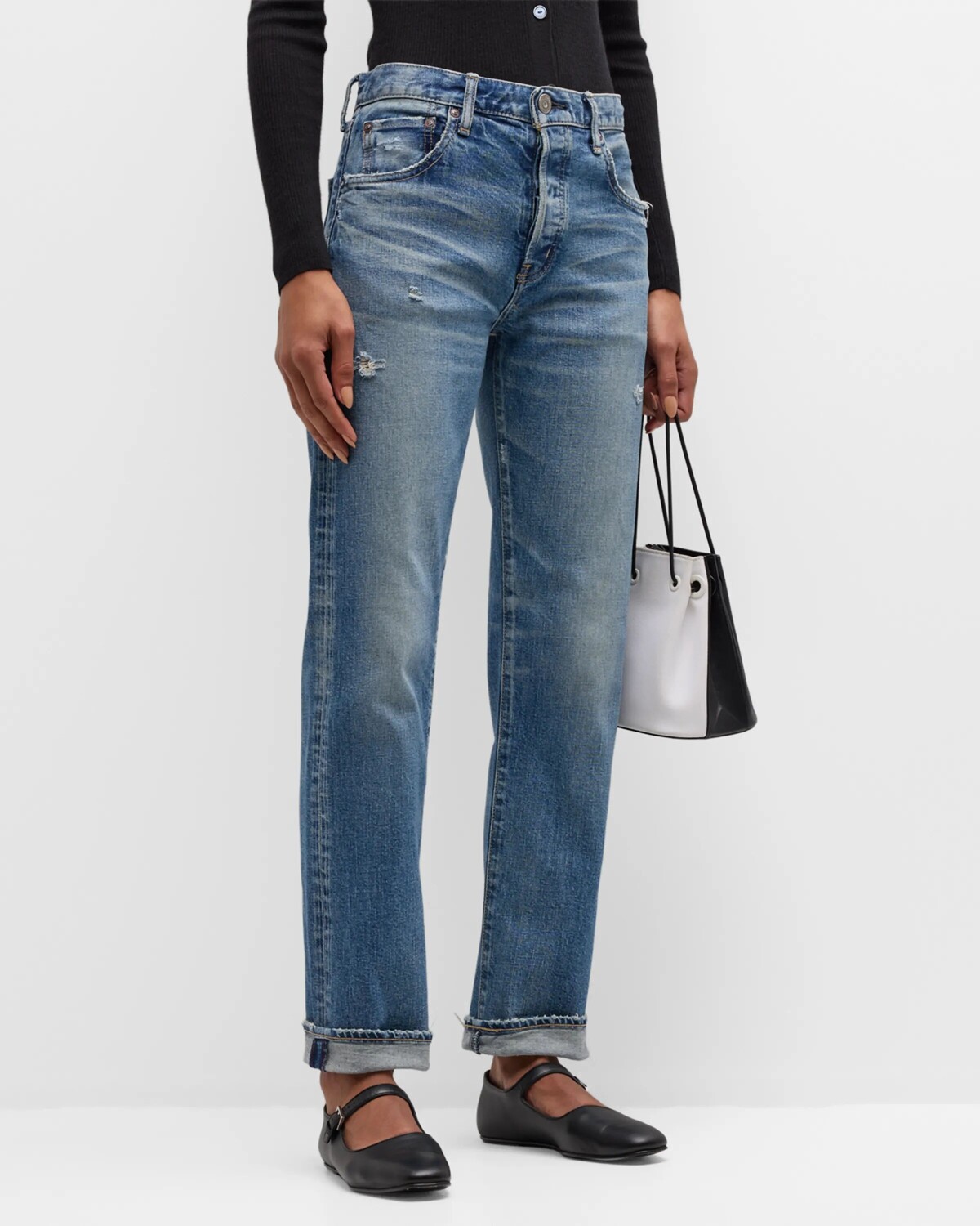 

Прямые джинсы Bradenton с манжетами MOUSSY VINTAGE, цвет Blu