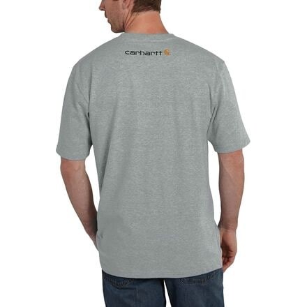 

Свободная футболка с короткими рукавами и логотипом Signature мужская Carhartt, цвет Heather Gray