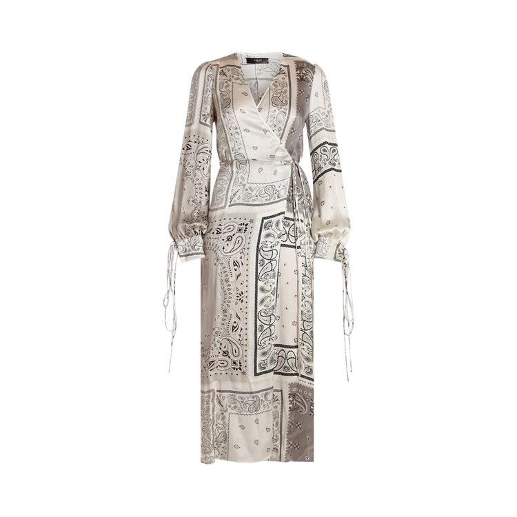 

Платье Amiri Bandana Reconstructed Kimono Short Dress, белый