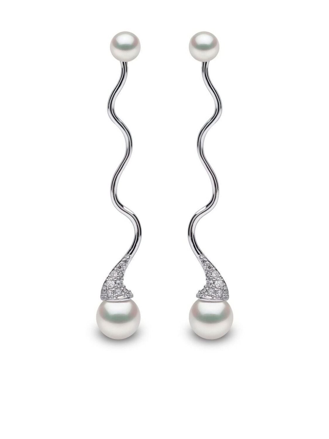 

Серьги Sleek Akoya из белого золота с жемчугом и бриллиантами Yoko London, серебряный