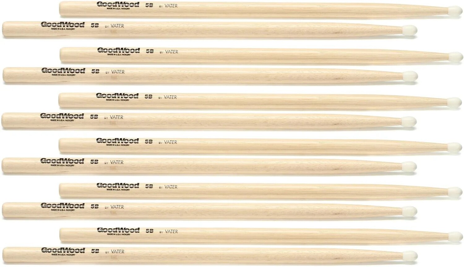 

Барабанные палочки Goodwood US Hickory, 6 пар, 5B, нейлоновый наконечник