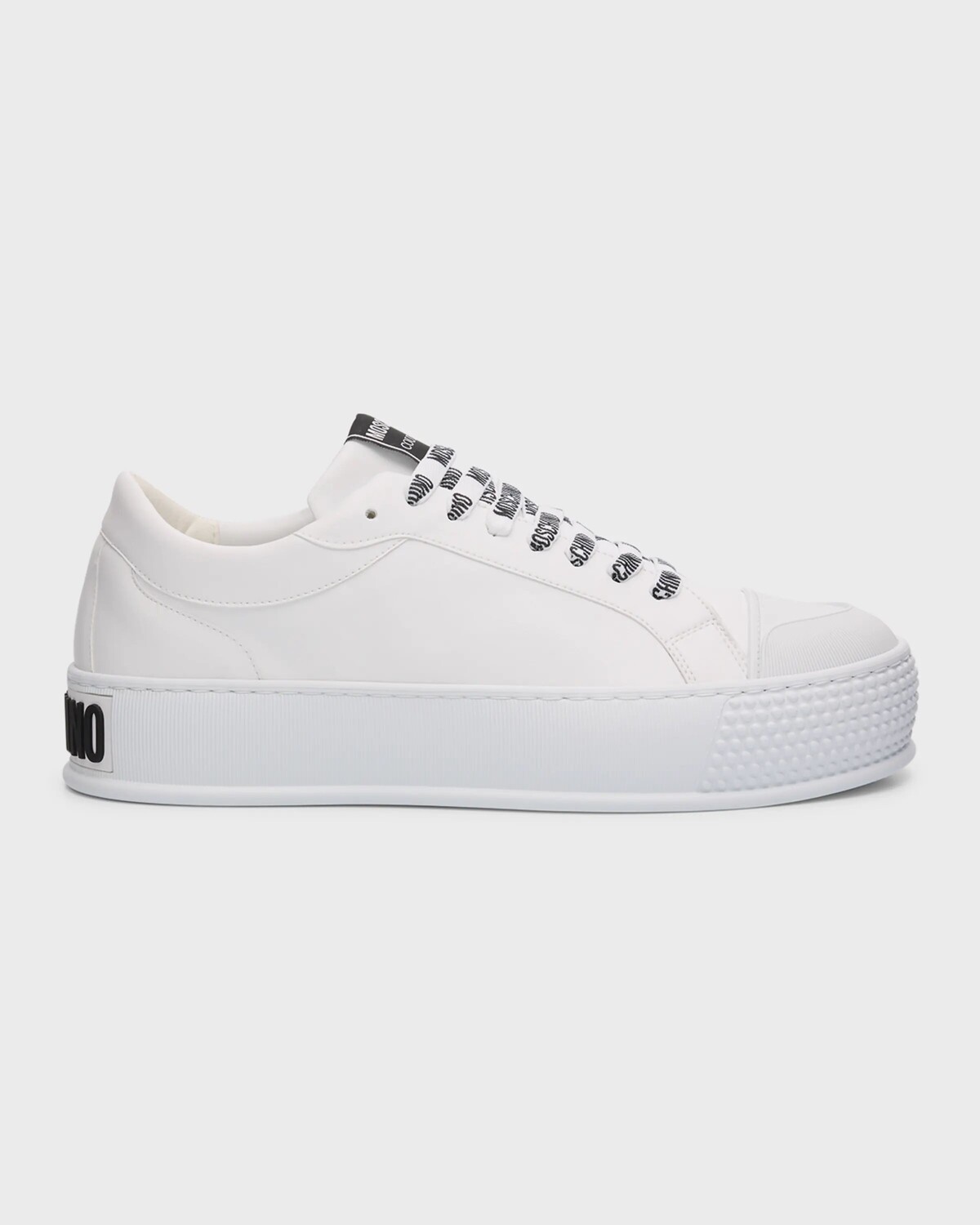 

Мужские кожаные низкие кеды Moschino, цвет White