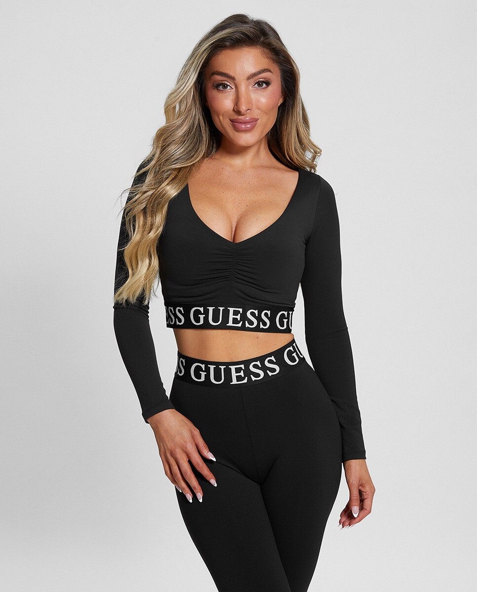 

Женский спортивный топ с длинными рукавами Guess, черный