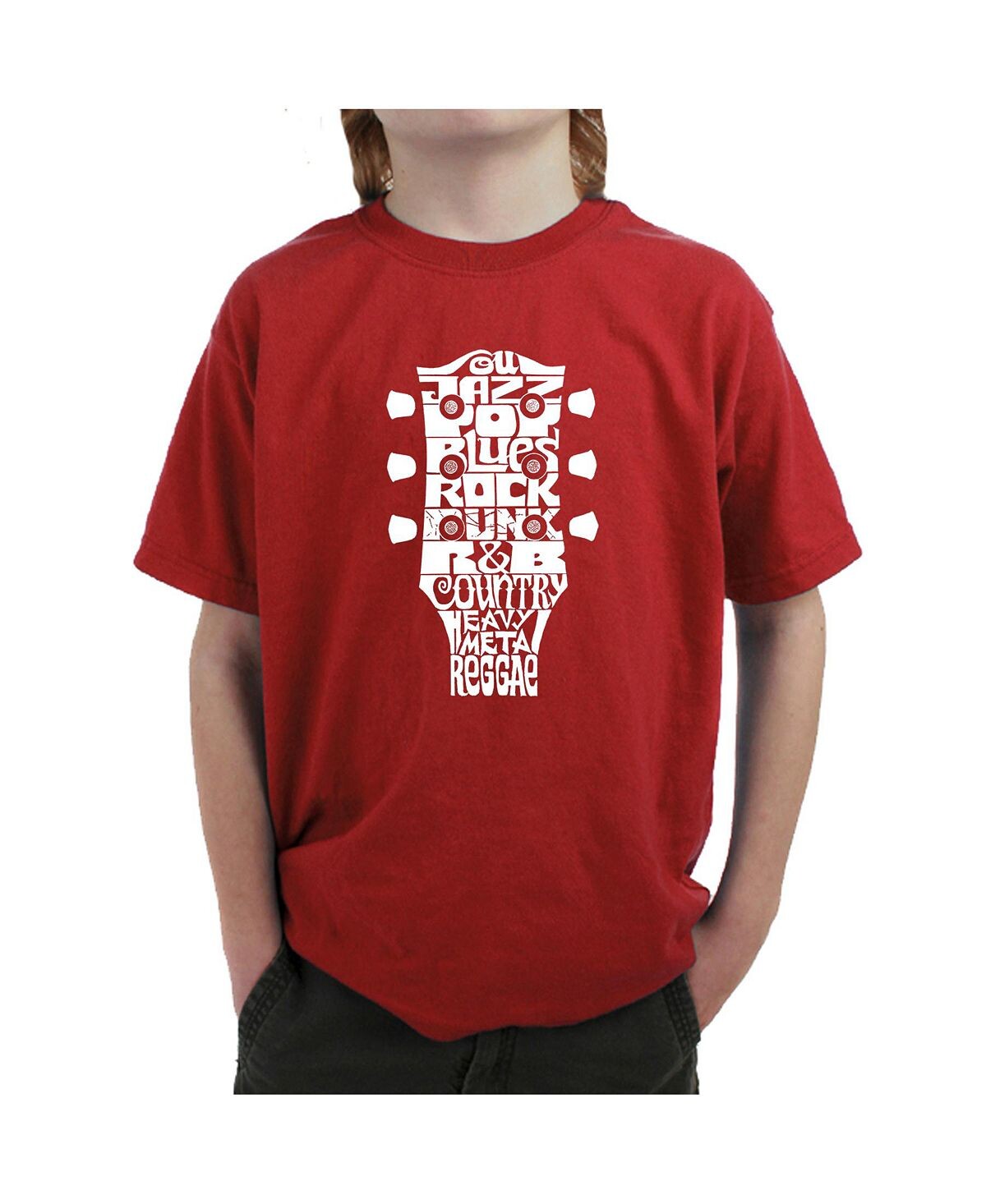 

Футболка Big Boy's Word Art - Музыкальные жанры Guitar Head LA Pop Art