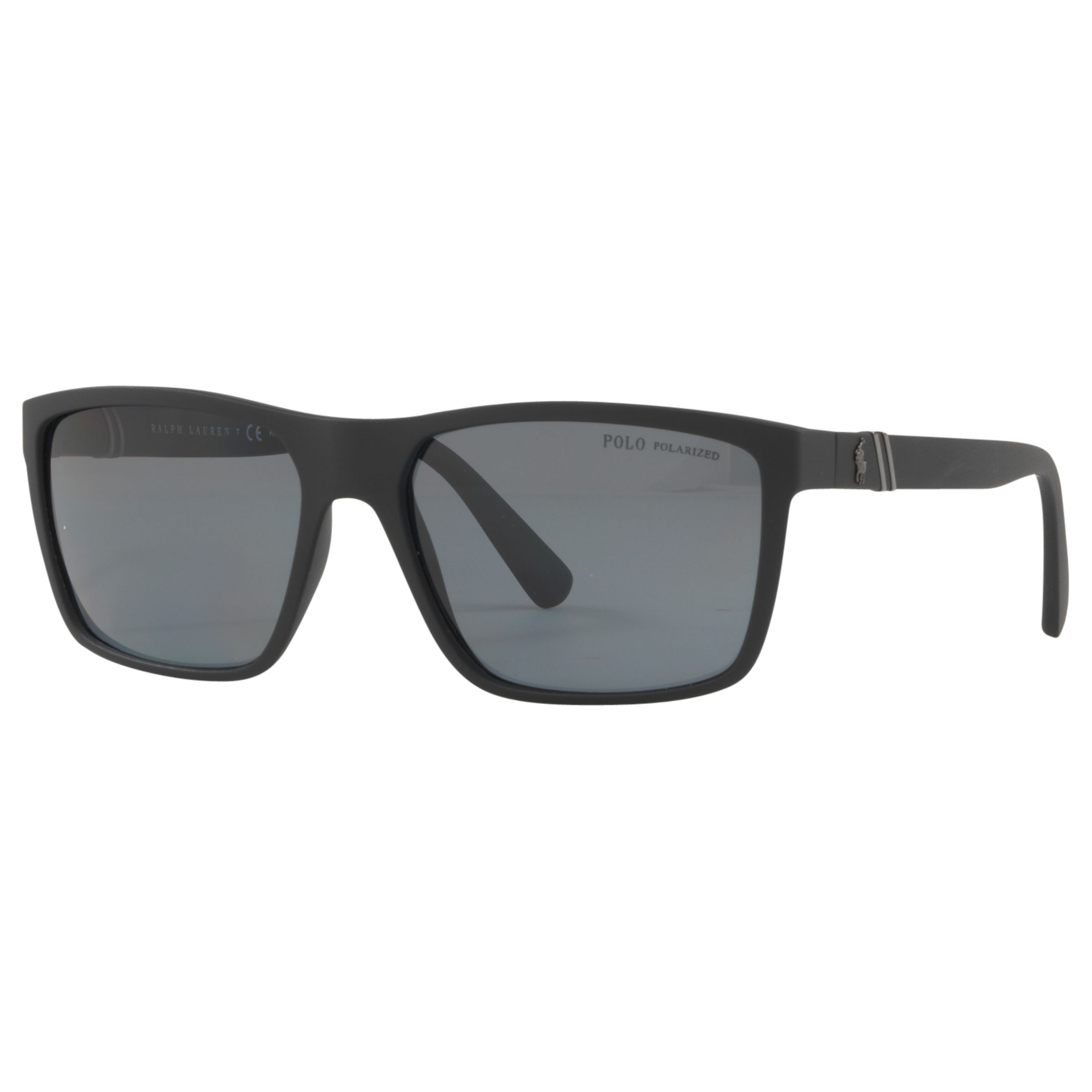 Мужские поляризованные прямоугольные солнцезащитные очки Polo PH4133 Ralph Lauren, черный/серый прямоугольные матовые черные серебряные зеркальные солнцезащитные очки polo ralph lauren черный